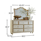 Coaster Antonella California King Bed 4-Piece Set, Ivory/Camel