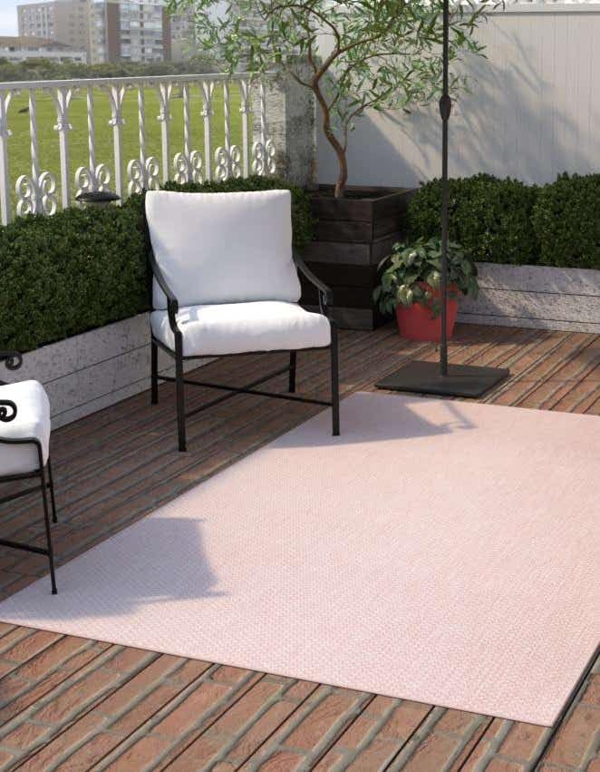 Unique Loom Collection Casual Transitional Solid Heathered Indoor/Outdoor Flatweave Area Rug (7' 10'' X 11' Rectangle, Whisper P