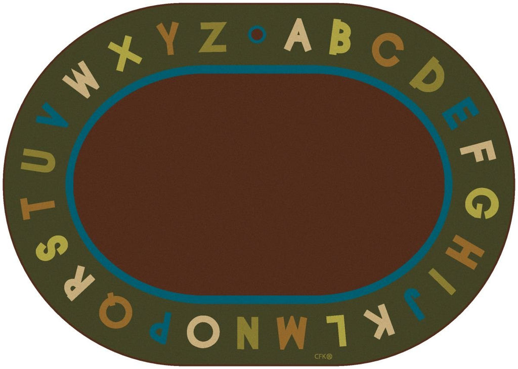 Carpets For Kids 10706 Alphabet Circletime - Nature 6Ft X 9Ft Oval