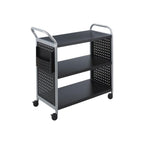 Safco 3-Shelf Scoot Utility Cart, Black