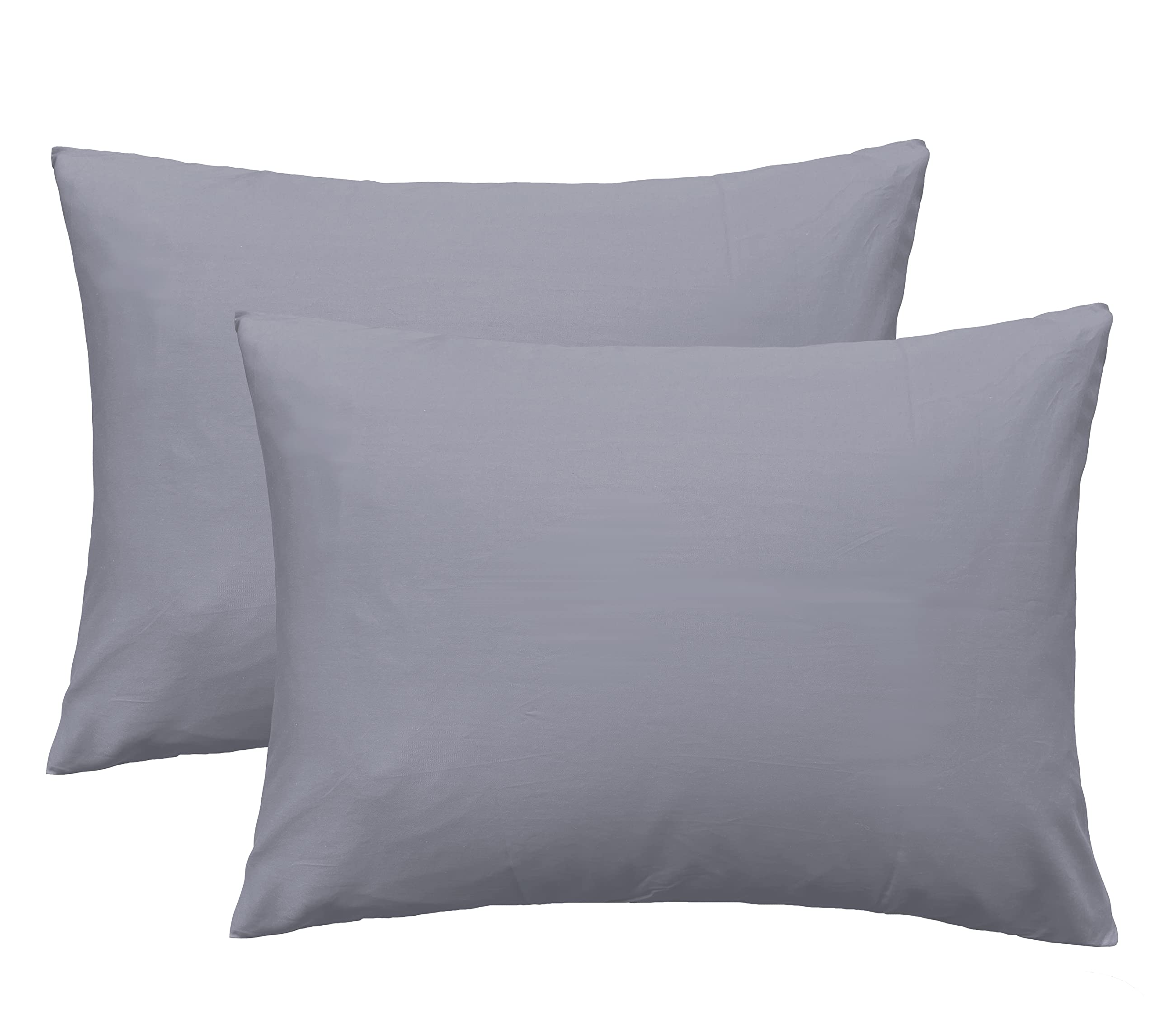 Imaylex Soft 100% Egyptian Cotton Zipper Pillow Case, Cozy And Lightweight Pillowcase, Set Of 2, Light Grey, Queen, 20' X 30'