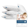 Queen Pillow Protector Zippered 4 Pack Queen Size 20 X 30 Inch Waterproof Pillow Case Protector Down Feather Proof Pillow Covers Encasement Pillow Case White