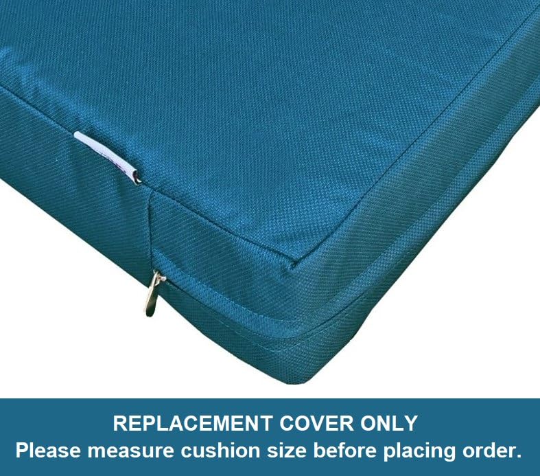 Qqbed 4 Pack 25X25X5 Inch Outdoor Water-Resistant Cushion Pillow Replacement Covers Only With Zipper For Patio Furniture, Sofa, Loveseat, Deep Seat Chair In Pacific Blue Color