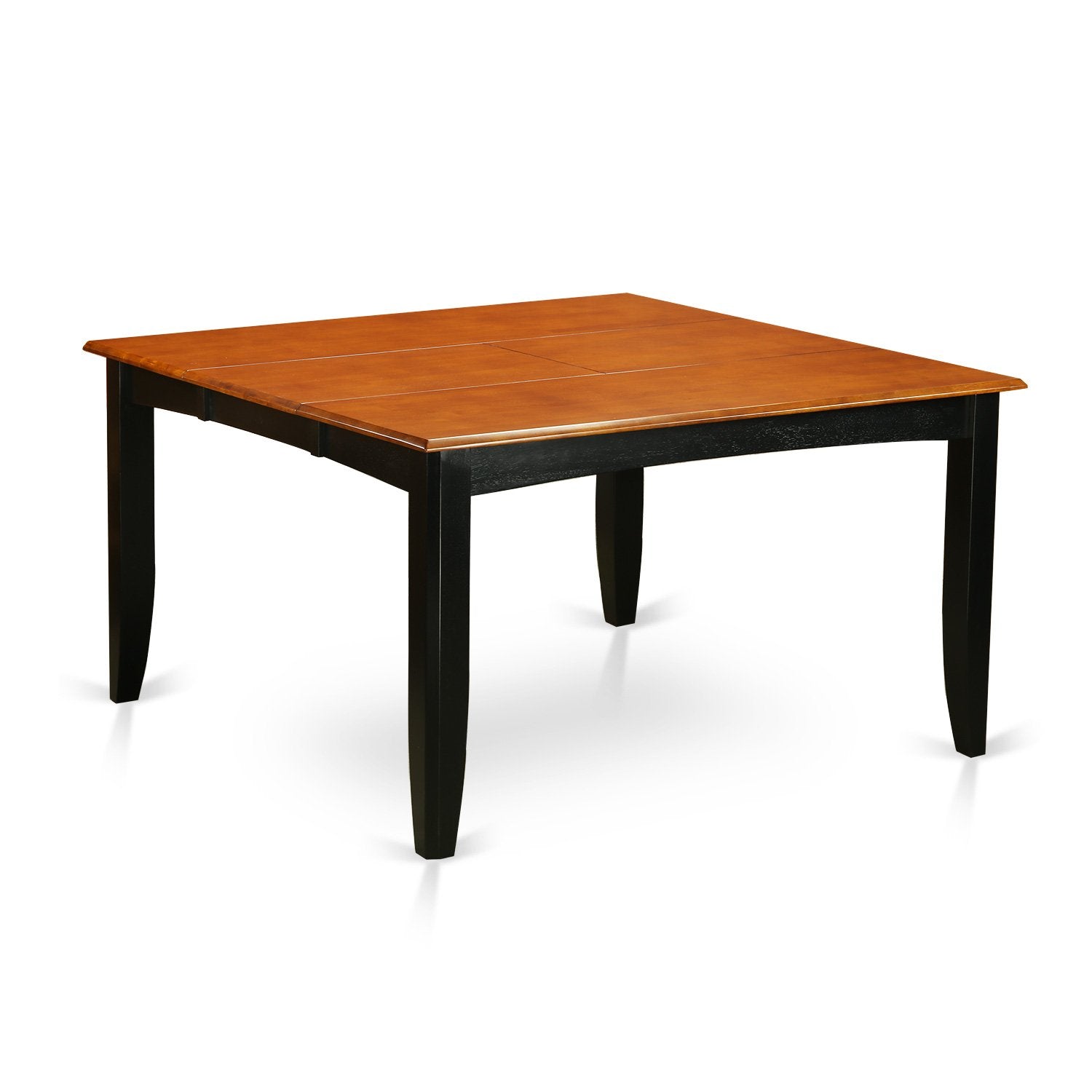 East West Furniture PFAN9-BCH-LC 9 Piece Dining Room Table Set Includes a Square Kitchen Table with Butterfly Leaf and 8 Faux Leather Upholstered Dining Chairs, 54x54 Inch, Black & Cherry