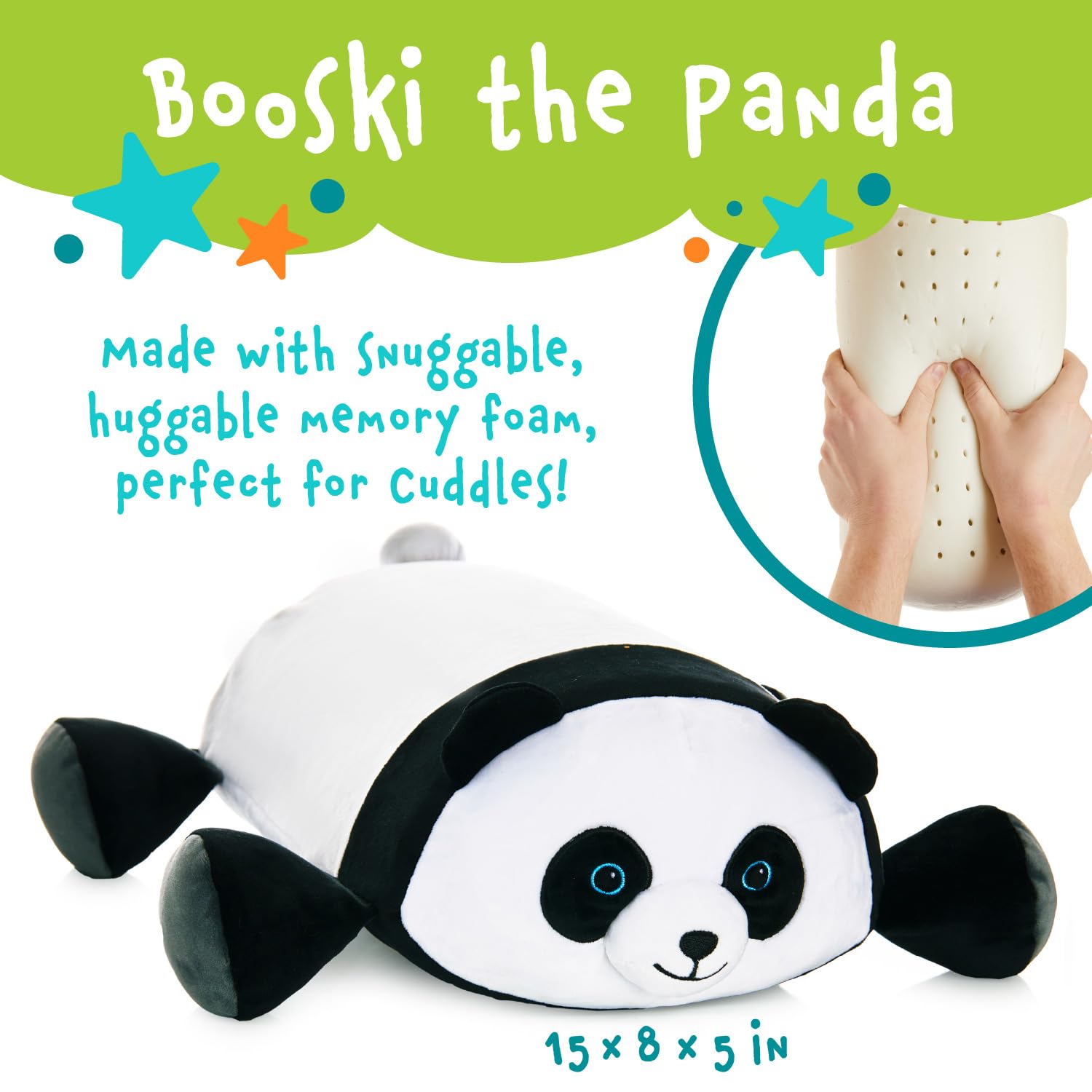 Memory Mates Booski The Panda Memory Foam Pillow Plush,15    Stuffed Animal
