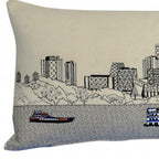 HomeRoots Cream 35' White Minneapolis Daylight Skyline Lumbar Decorative Pillow