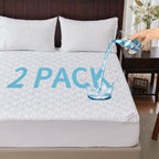 Bedlore 2 Pack Waterproof Mattress Protector, King Size Mattress Pad With Deep Pocket 6'-18' Depth, Soft Breathable Bed Mattre
