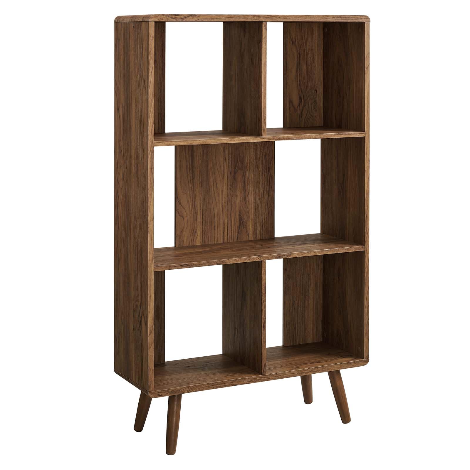 Modway Transmit 31" Modern Spacious Storage Wood Bookcase In Walnut