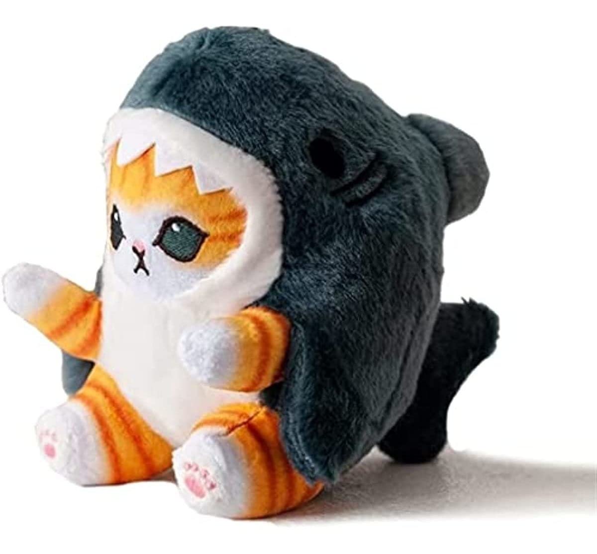 Tqjoujou Cute Shark Cat Plush Toy, 8' Cat Face Shark Stuffed Animal Plushies Doll, Kawaii Soft Stuffed Cat Shark Pillow For Boy