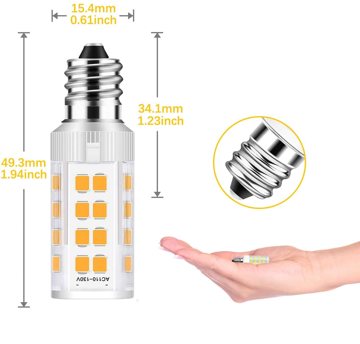 LAOYEBAOHE 2Pack LED Makeup Mirror Bulbs 20W Double-Sided Lighting 6000K Ceramic for Vanity Mirrors
