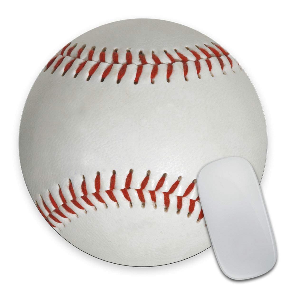 Smooffly Round Mouse Pad Custom,Baseball Design Customized Round Non-Slip Rubber Mousepad Gaming Mouse Pad Size 7.9 X 7.9 X 0.12
