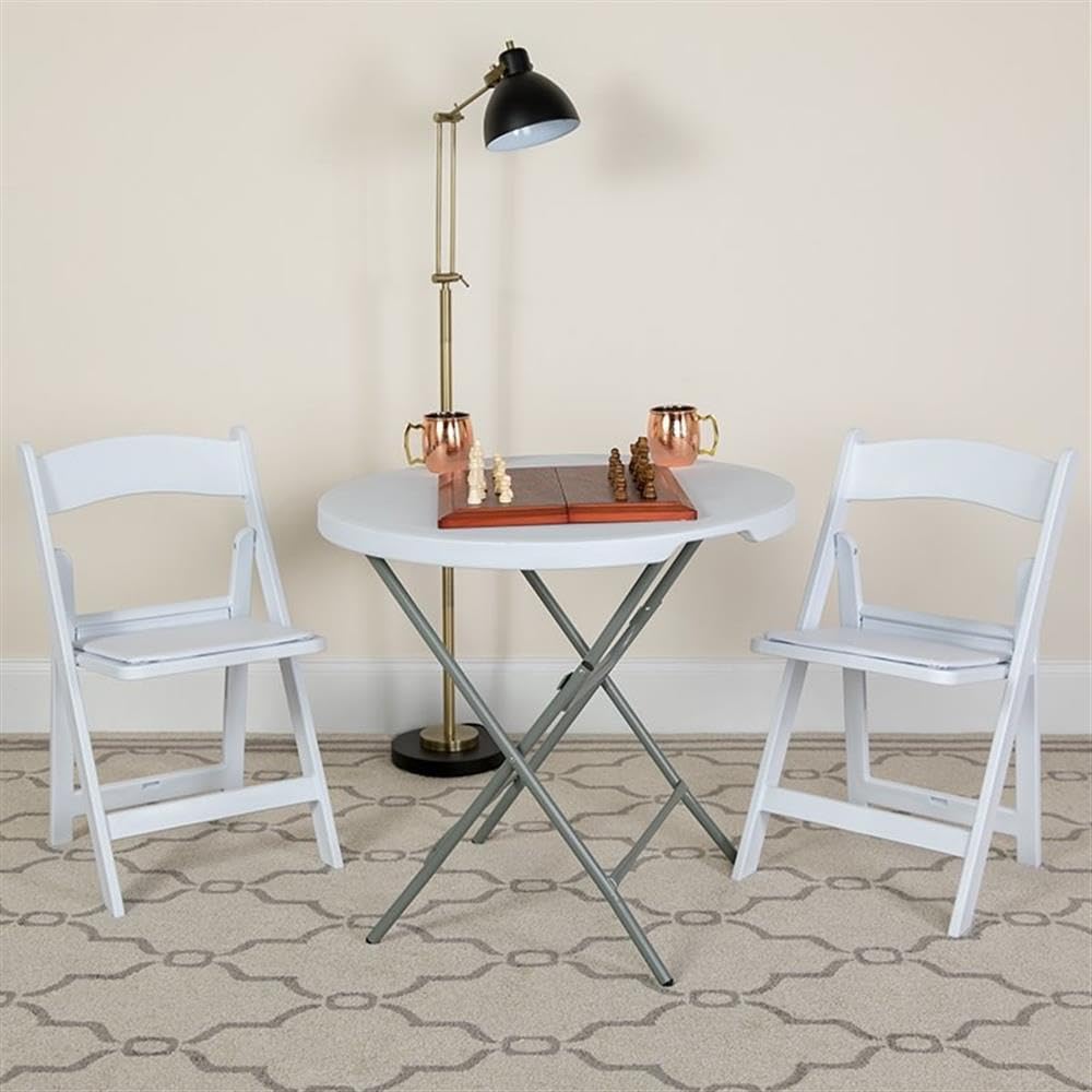 Flash Furniture Hercules Series Folding Chairs For Weddings And Formal Events, Stackable Commercial Event Seats With 1,000-Lb. Static Weight Capacity, Set Of 2, White