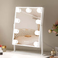 Leishe Vanity Mirror with Lights Hollywood Lighted Makeup Mirror with 9 Dimmable Bulbs & 3 Color Lighting Modes, Detachable 10X 