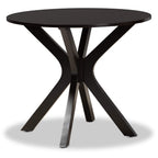 Baxton Studio Mare Dark Brown Wood 5-Piece Dining Table and Chair Set