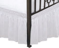 Biscaynebay Wrap Around Bed Skirts With Split Corners For Full Beds 17' Drop, White Elastic Dust Ruffles Easy Fit Wrinkle & Fade Resistant Silky Luxurious Fabric Solid Machine Washable