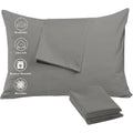 Niagara 4 Pack Pillow Protectors Zippered Standard 20X26 Inches Brushed Lite Grey Extreme Soft Cooling Microfiber Wrinkle Stain,