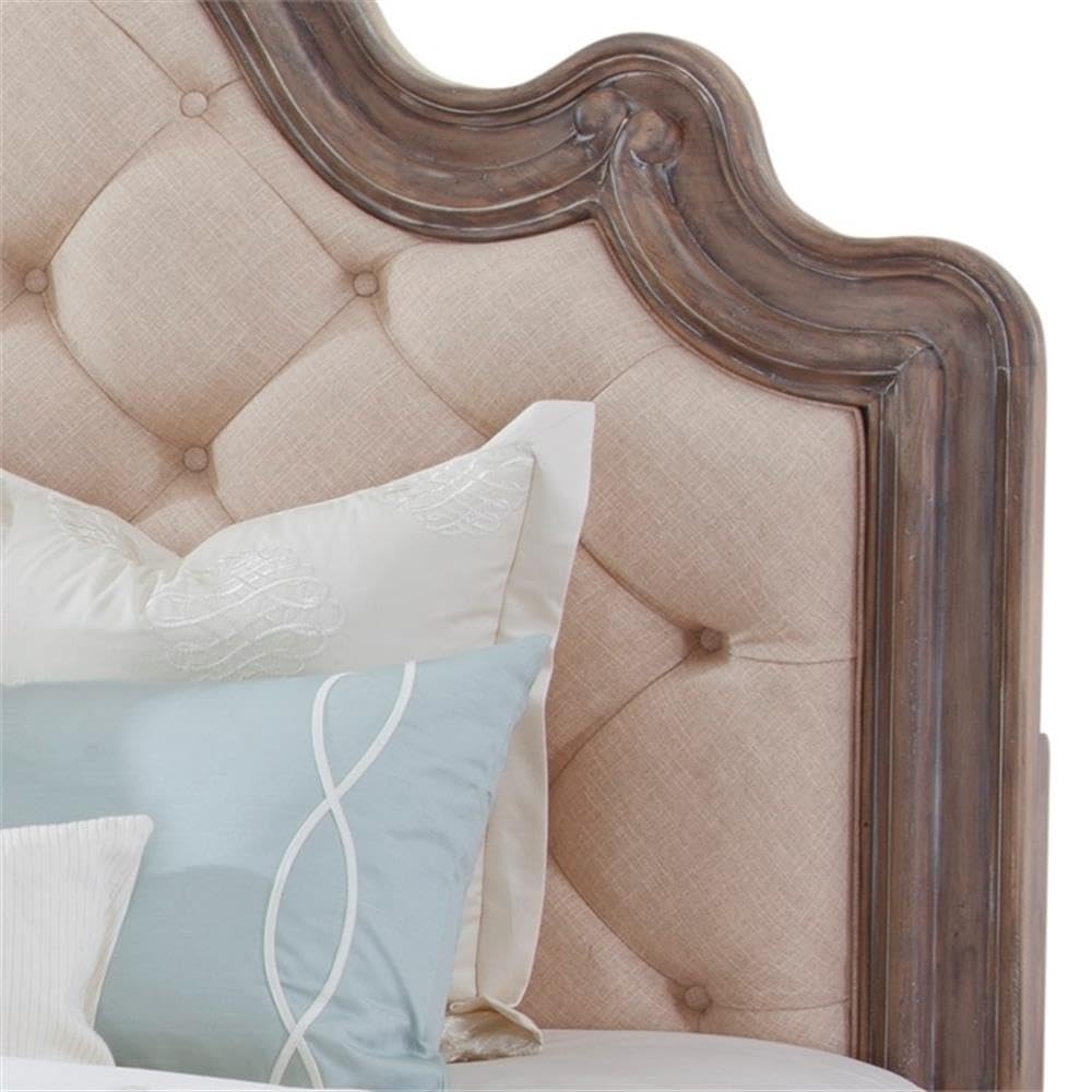 American Woodcrafters Genoa Queen Tufted Wood Headboard, Gray Upholstered, Model 1575-980