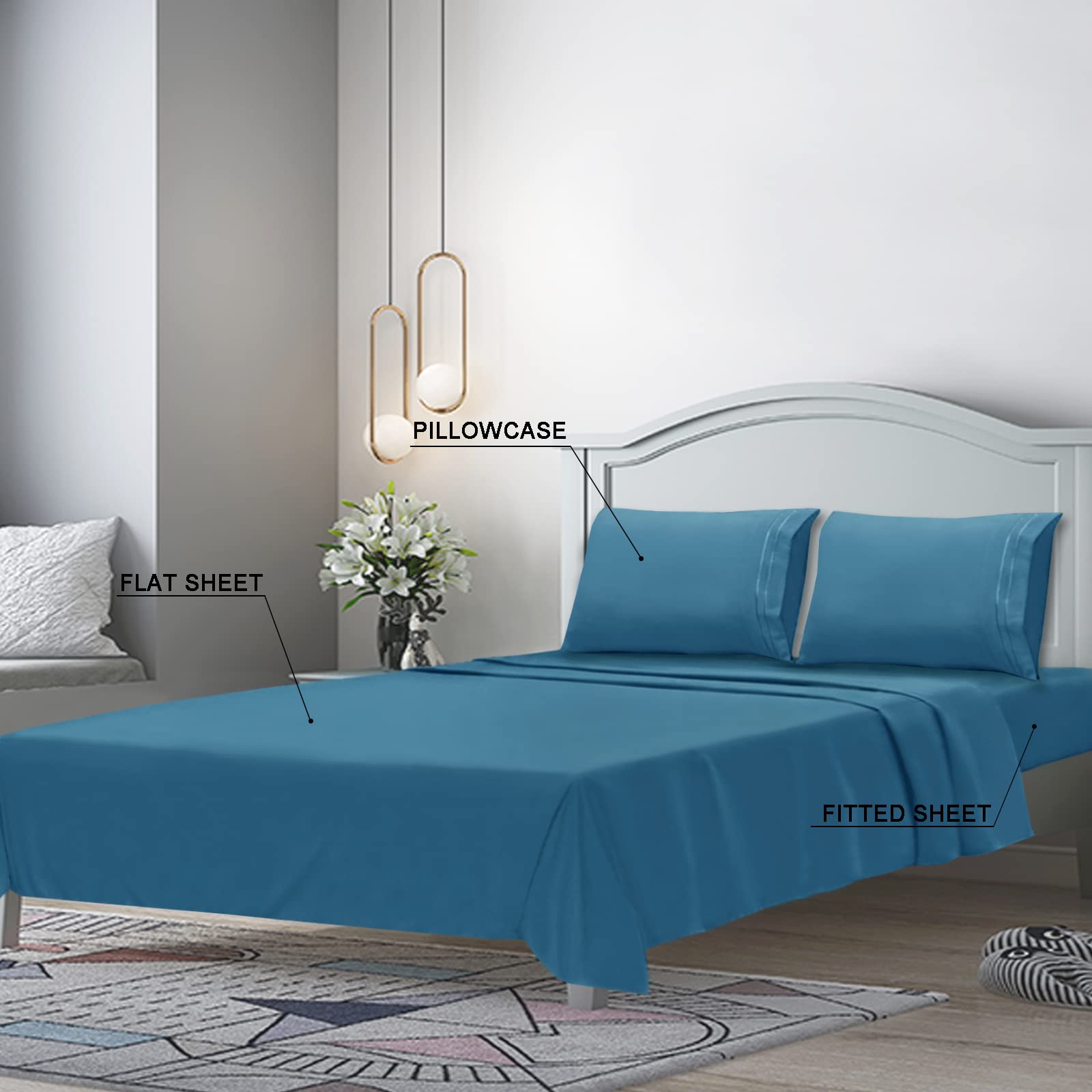 Mejoroom Bed Sheets Set - Extra Soft Luxury Full Sheets With 16 Inch Deep Pocket - Premium Bedding Collection - Breathable, Wrin