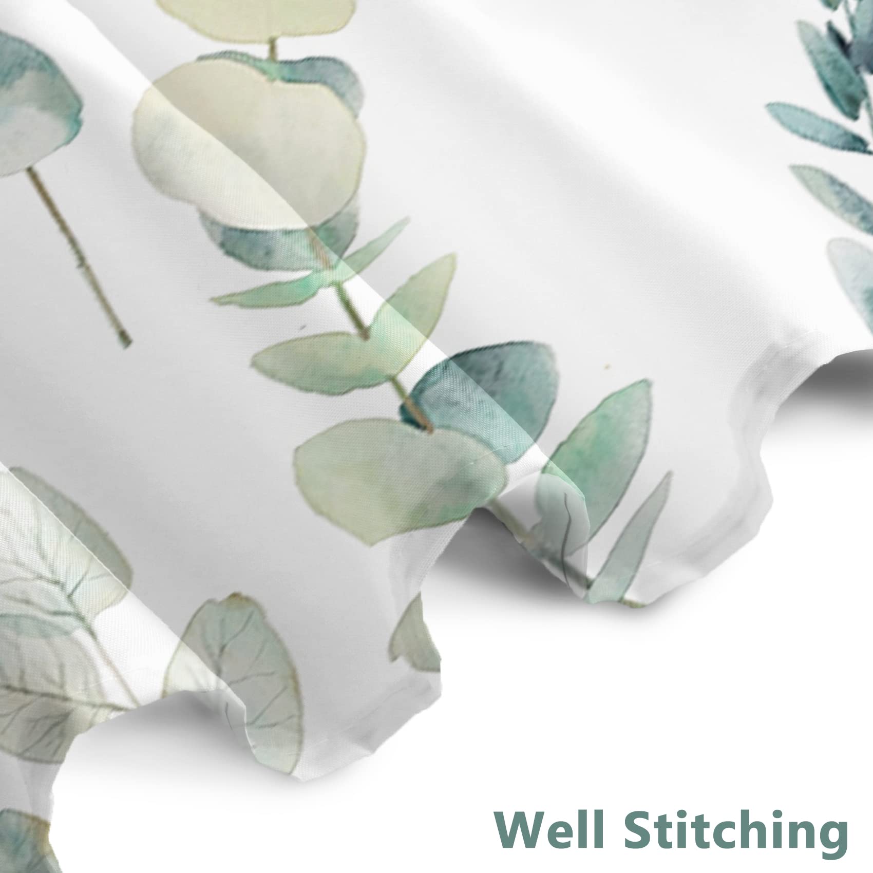 Awert Shower Curtain Green Plants For Bathroom Waterproof Quick-Drying Eucalyptus Leaves Shower Curtain Set With Hooks 72X72 Inc
