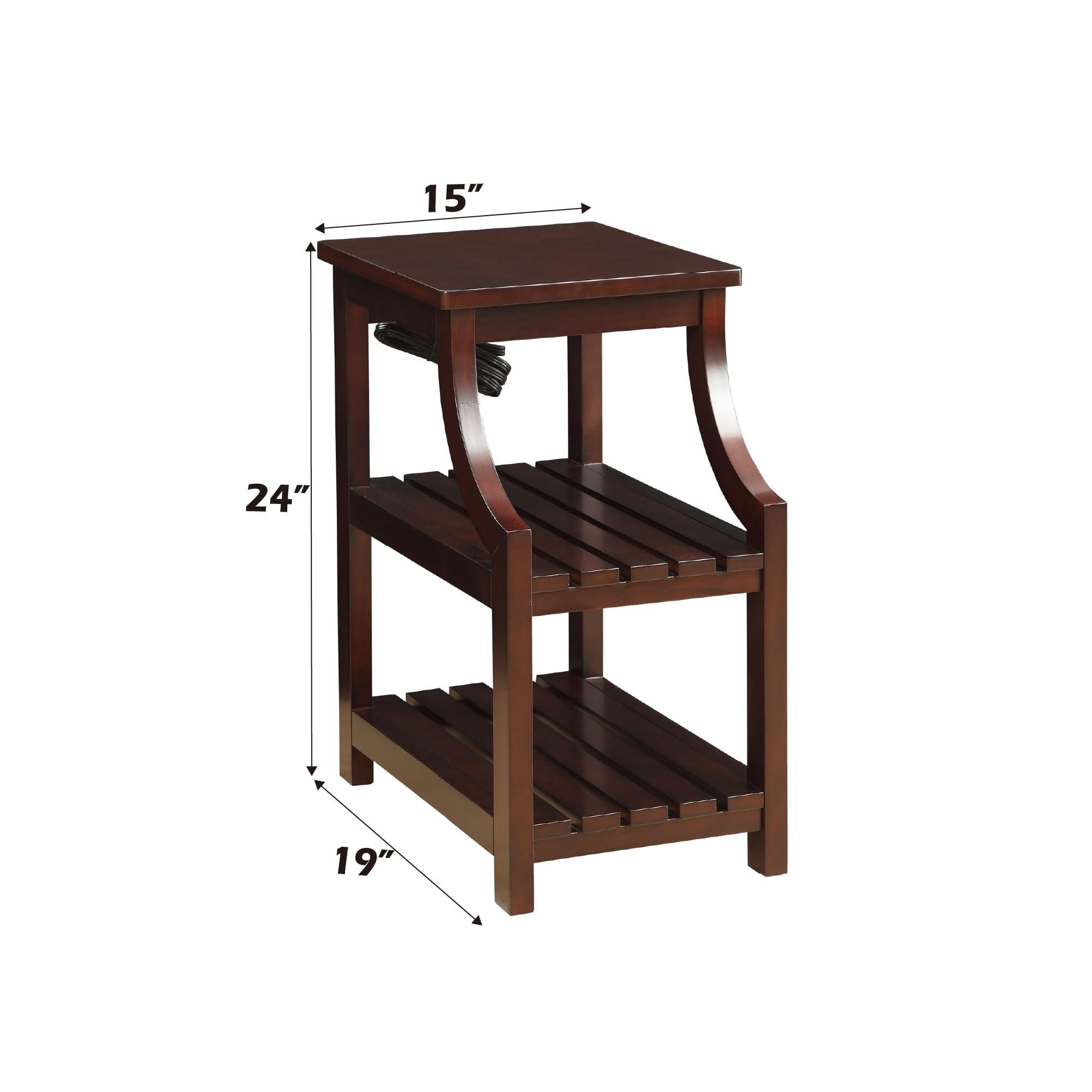 Acme 2-Shelf Wooden End Table, Espresso, Model AC-81955, Stylish Home Furniture