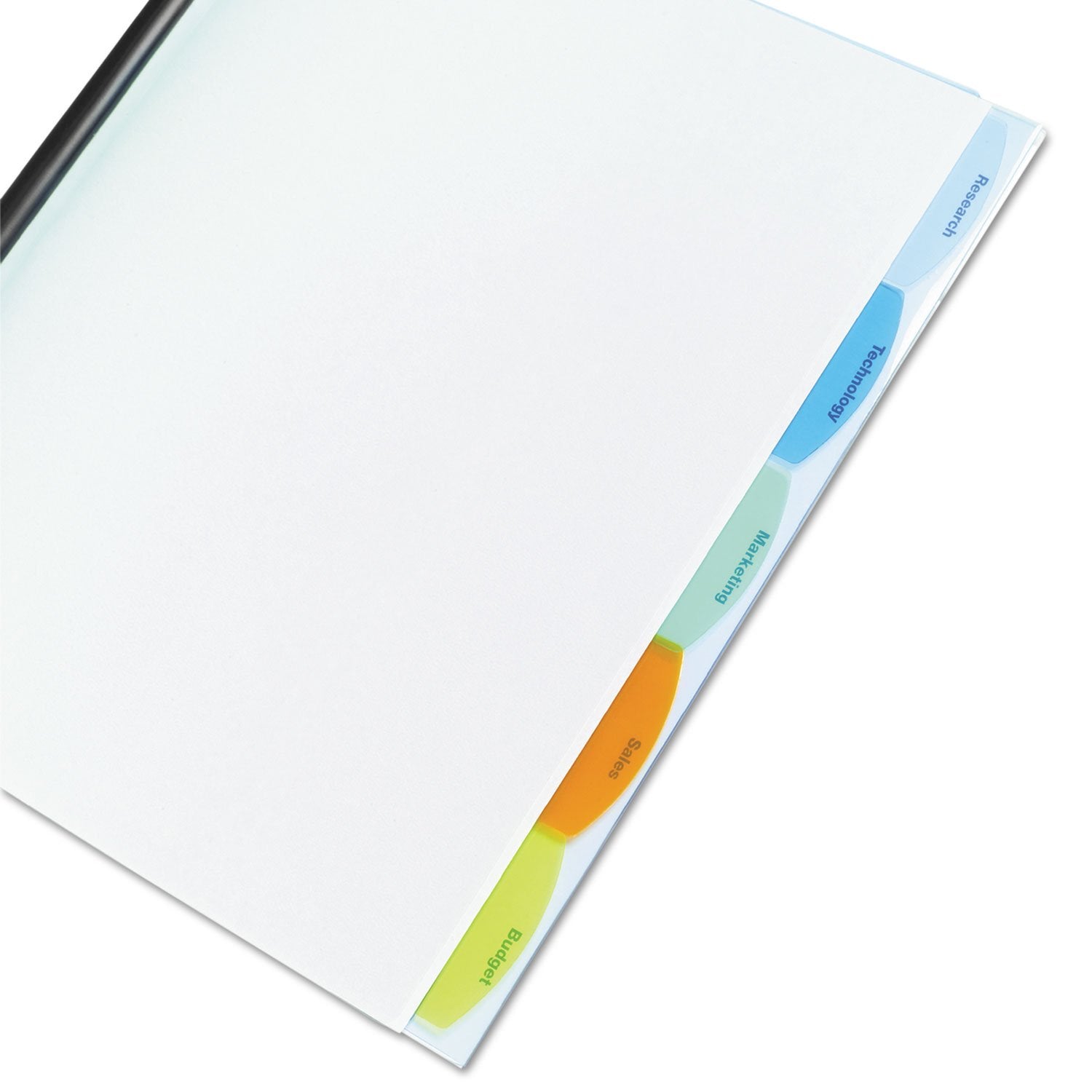 Wilson Jones View-Tab Report Cover, Punchless, 5 Tabs, 20 Sheets, Clear (W55766D)