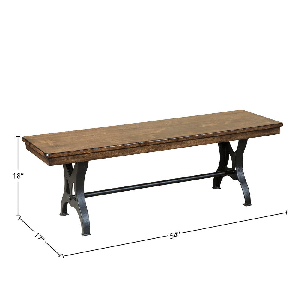 Intercon The District 54" Backless Side Stretchers, Copper Bench