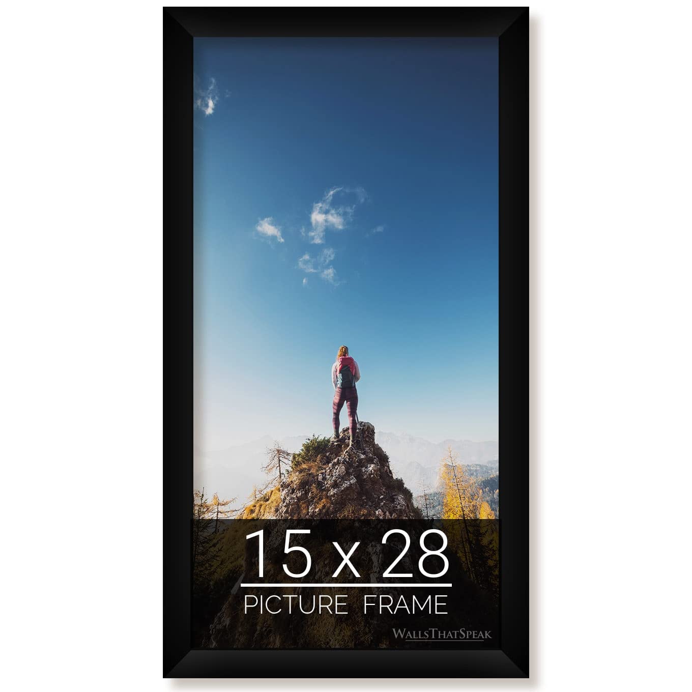 wallsthatspeak 15x28 Black Picture Frame for Puzzles Posters Photos or Artwork