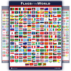 Young N Refined World Flags Educational Poster - Laminated, 15x20, Blue, Model edu_worldFlag_PL