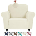Znsayotx Super Stretch Chair Slipcover (31'-46'), New Striped Sofa Chair Covers For Living Room, Dogs Pet Friendly Anti-Slip Chair Protector Spandex Armchair Slipcovers (Beige, Chair)