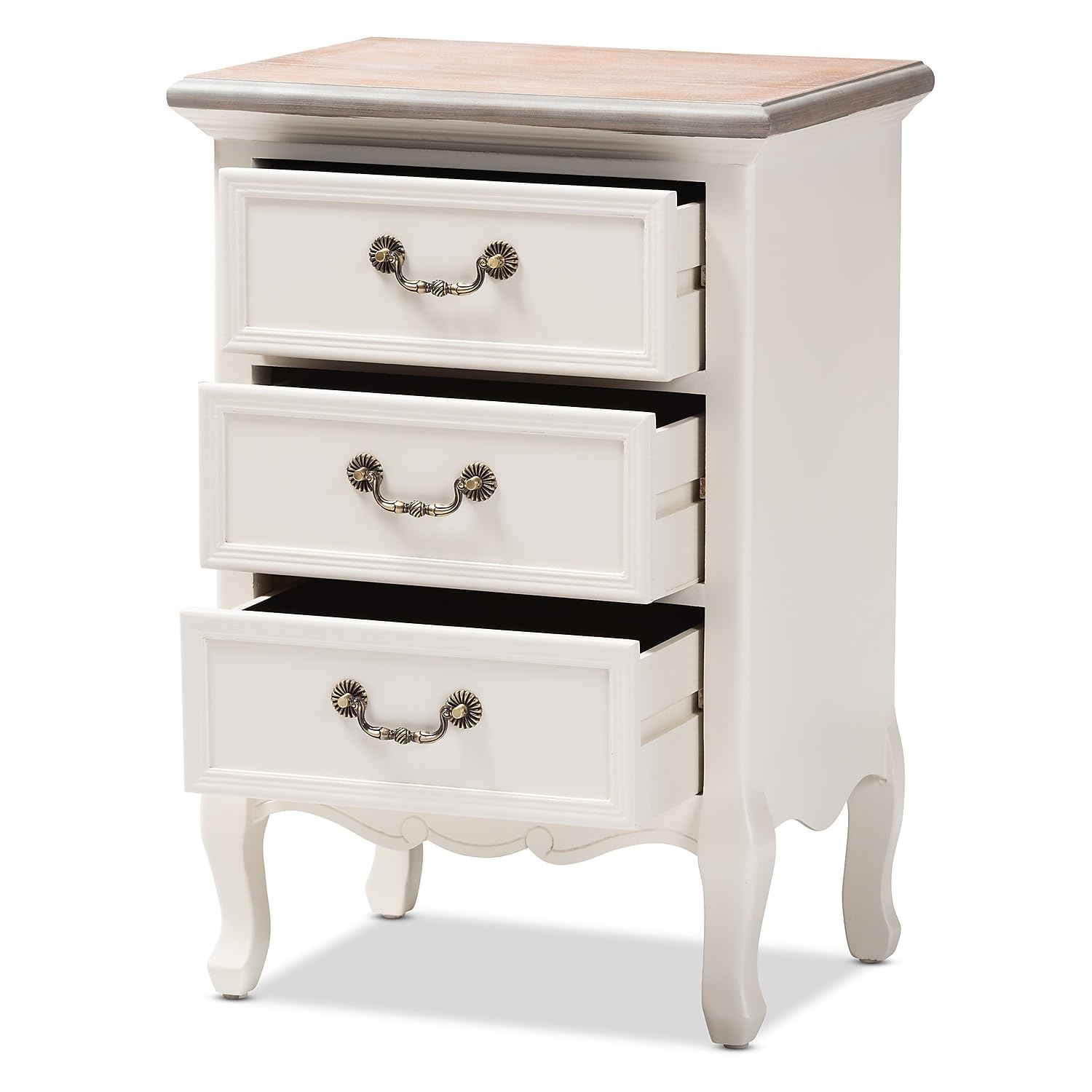 Baxton Studio Capucine 18.9-inch W x 13.6-inch D End Table, White and Oak (151-9205-HiT)