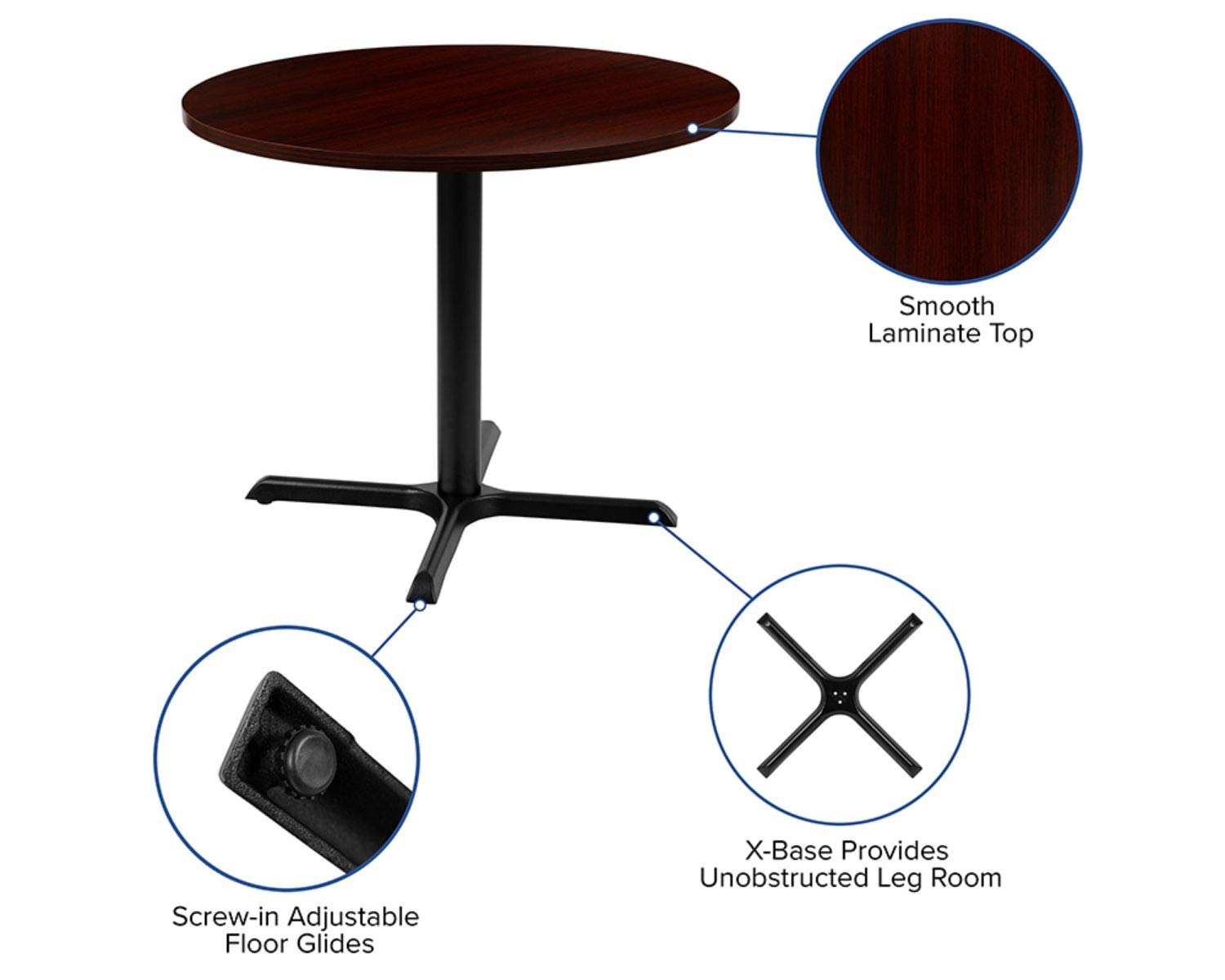 Flash Furniture Chapman 36" Round Multi-Purpose Conference Table in Mahogany
