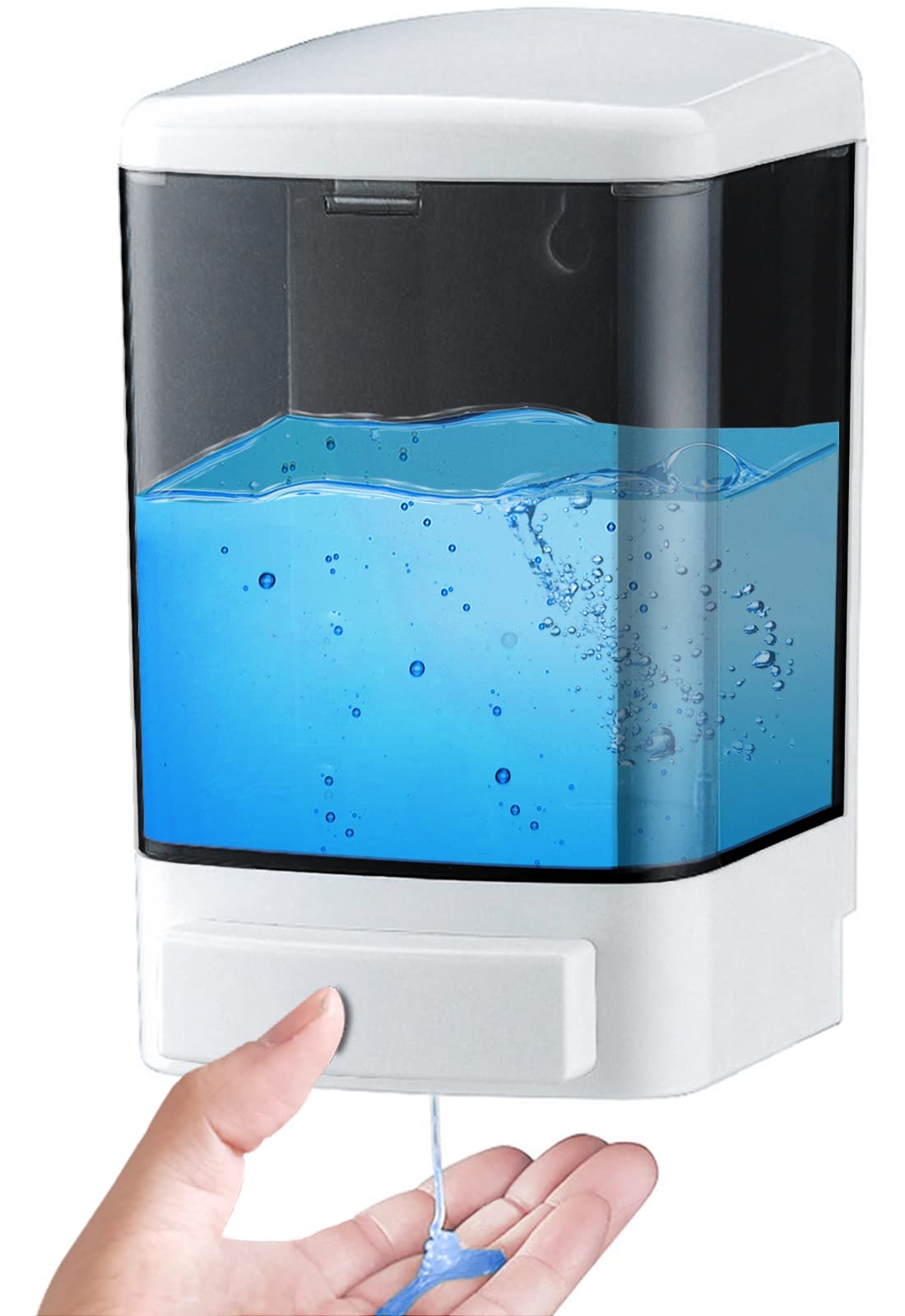 IEALODS Manual Soap Dispenser 33.8oz / 1000ml Wall Mounted Soap Dispenser Hand Commercial Soap Dispenser for Bathroom Kitchen Ho