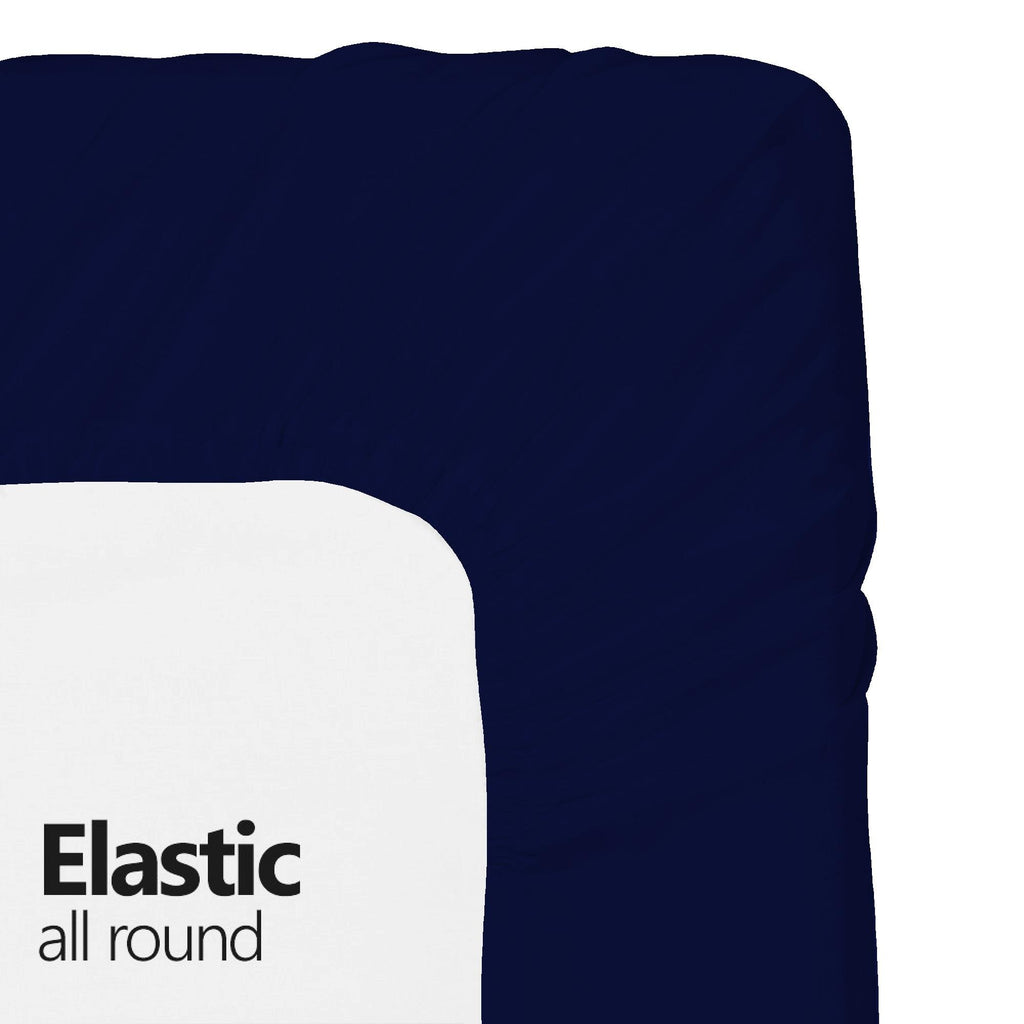 Microfiber 2 Navy Twin Xl Fitted Bottom Bed Sheets (2-Pack) 1800 Ultra Soft And Comfy - 15'' Deep Pocket, 39'' X 80'' Great For