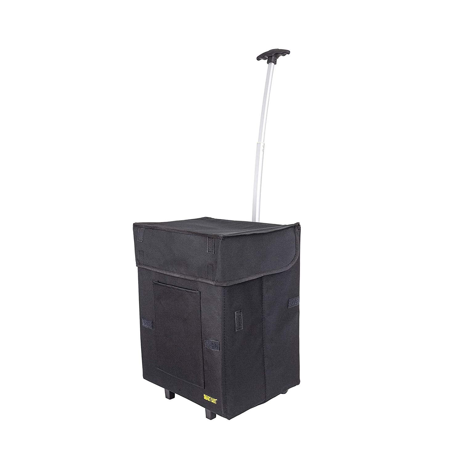 dbest products Bigger Smart Cart, Black Collapsible Rolling Utility Cart Basket Grocery Shopping Teacher Hobby Craft Art