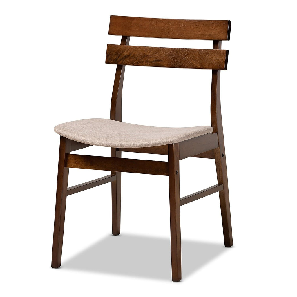 Baxton Studio Devlin Light Beige Upholstered Wood 4-Piece Dining Chair Set