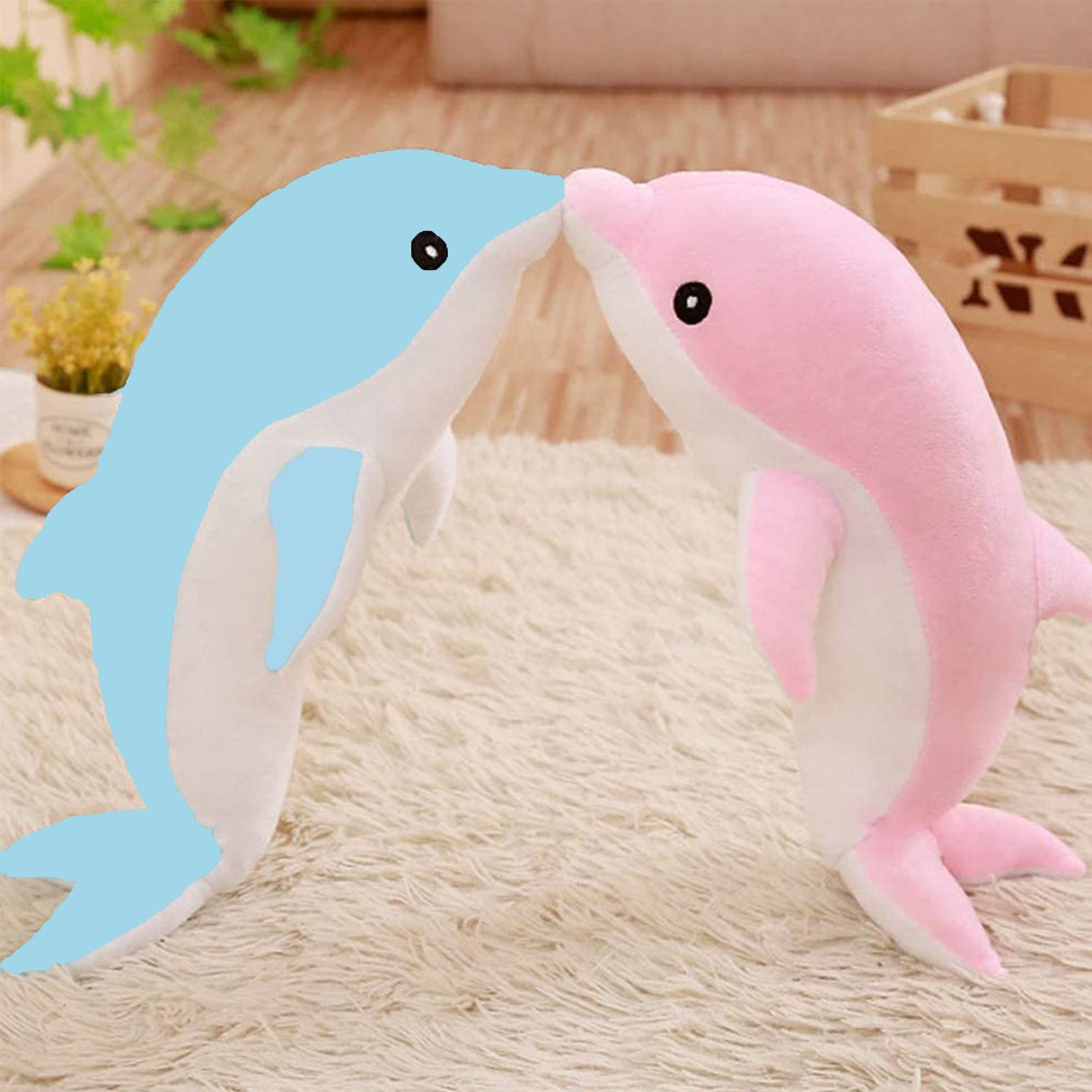 Dolphin Stuffed Animals Plush Pillow Super Soft Sea Animal Plush Toys Dolls For Boys Girls Sleeping Cushion Gift (120Cm/47.24In,