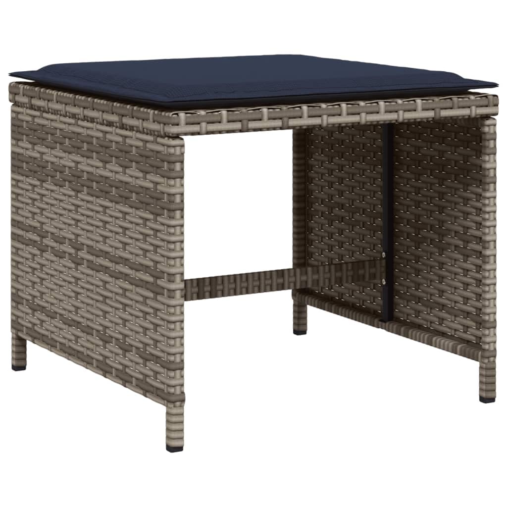vidaXL 11-Piece Patio Dining Set - Poly Rattan Outdoor Furniture with Acacia Wood Table Top - Includes Cushions - Foldable, Space-Saving Design for Garden/Patio/Backyard