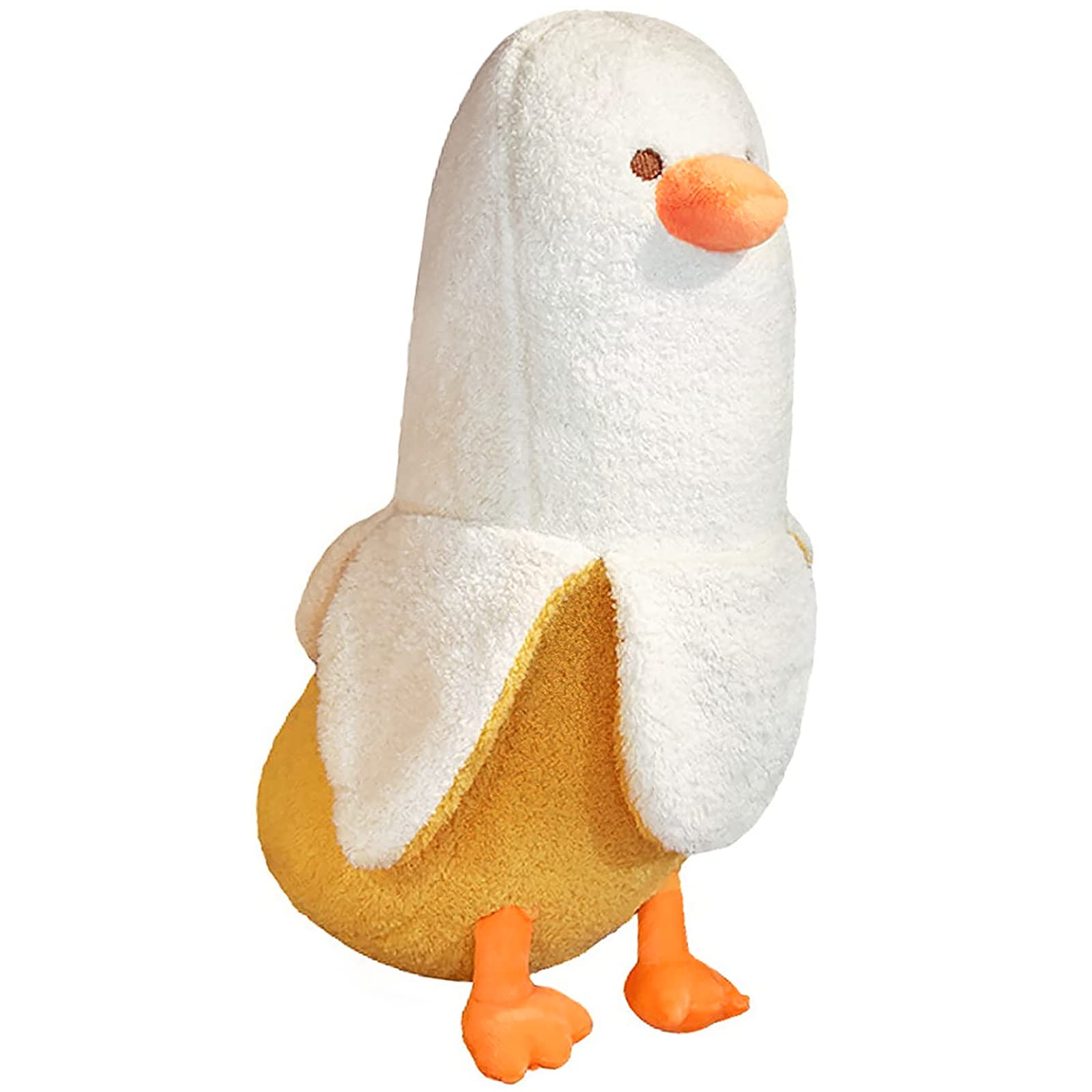 Peach Cat Banana Duck Plush Toy Cute Plushie Hugging Plush Pillow Duck Stuffed Animal For Girls And Boys White 12'