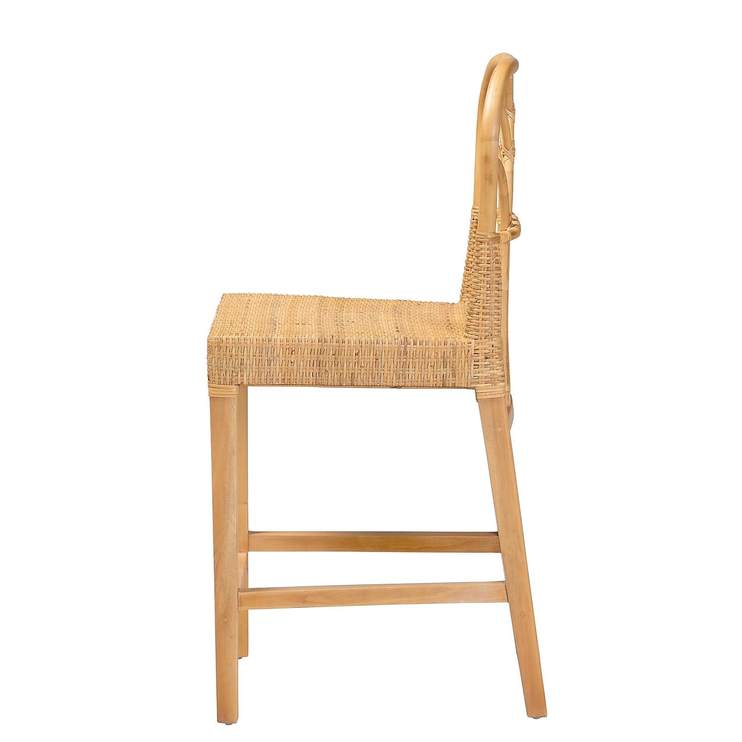 bali & pari Monaco Bohemian Natural Rattan Counter Stool, Natural (235-13138-HiT)