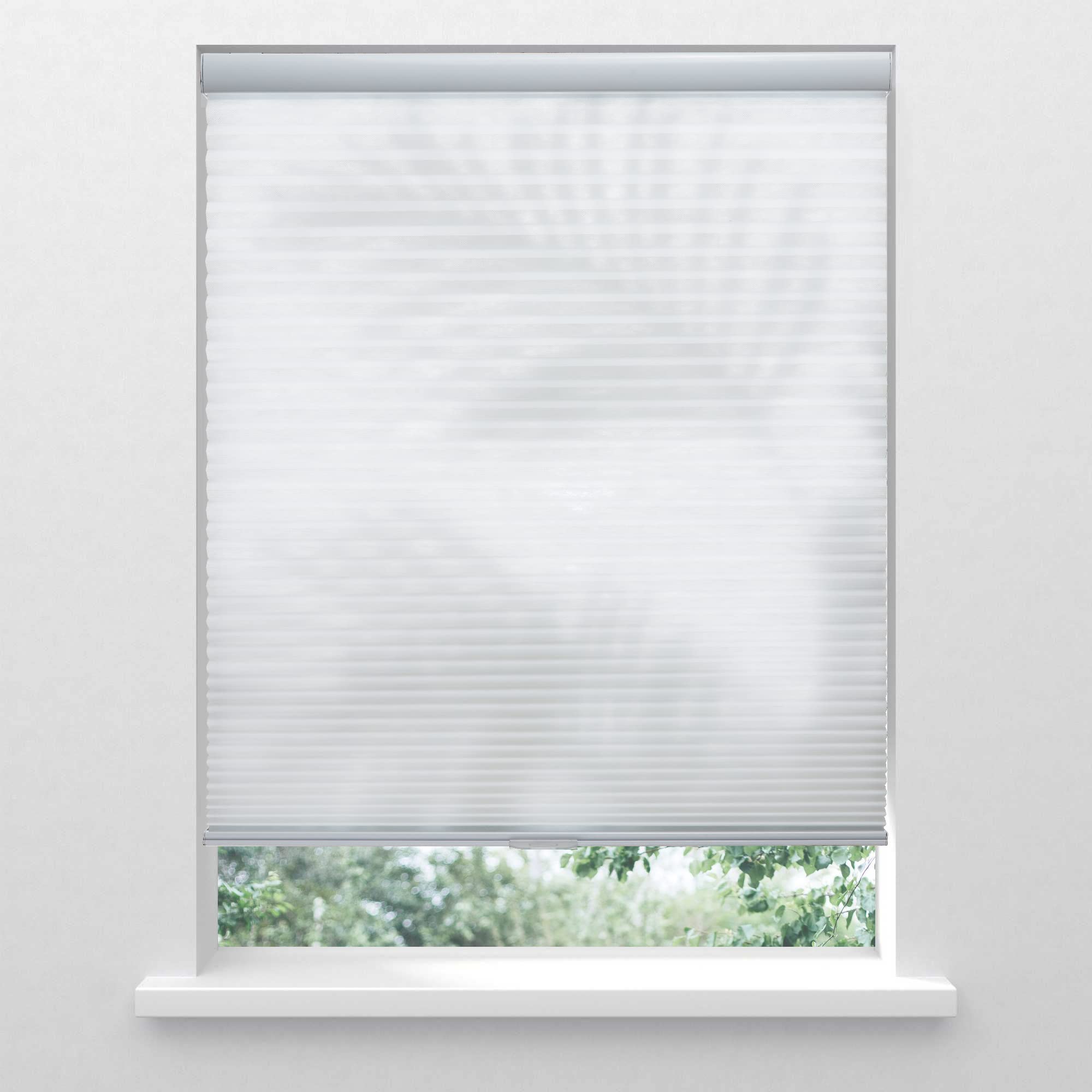 Persilux Honeycomb Blinds For Windows Cordless Cellular Shades Light Filtering 1.5'' Cell Room Darkening For Home, Sun White, 28