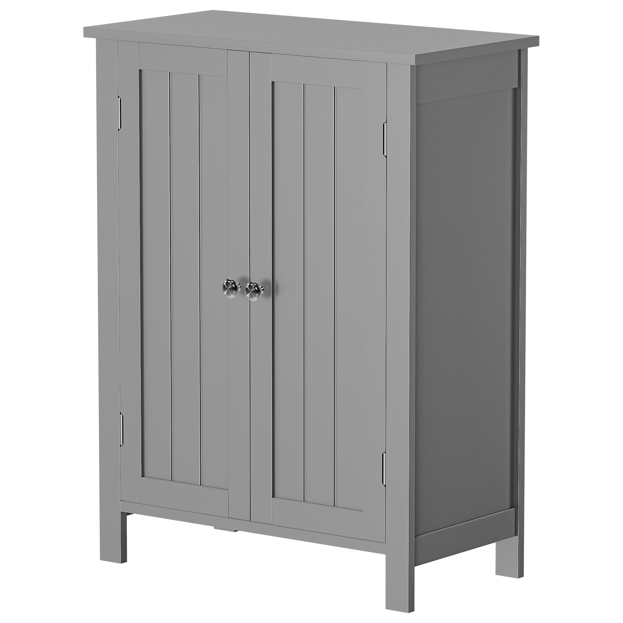 Super Deal Modern Bathroom Floor Storage Cabinet With Adjustable Shelf And Double Door Rust Proof, Living Room Modern Home Furniture Storage Organizer Cabinet, Grey