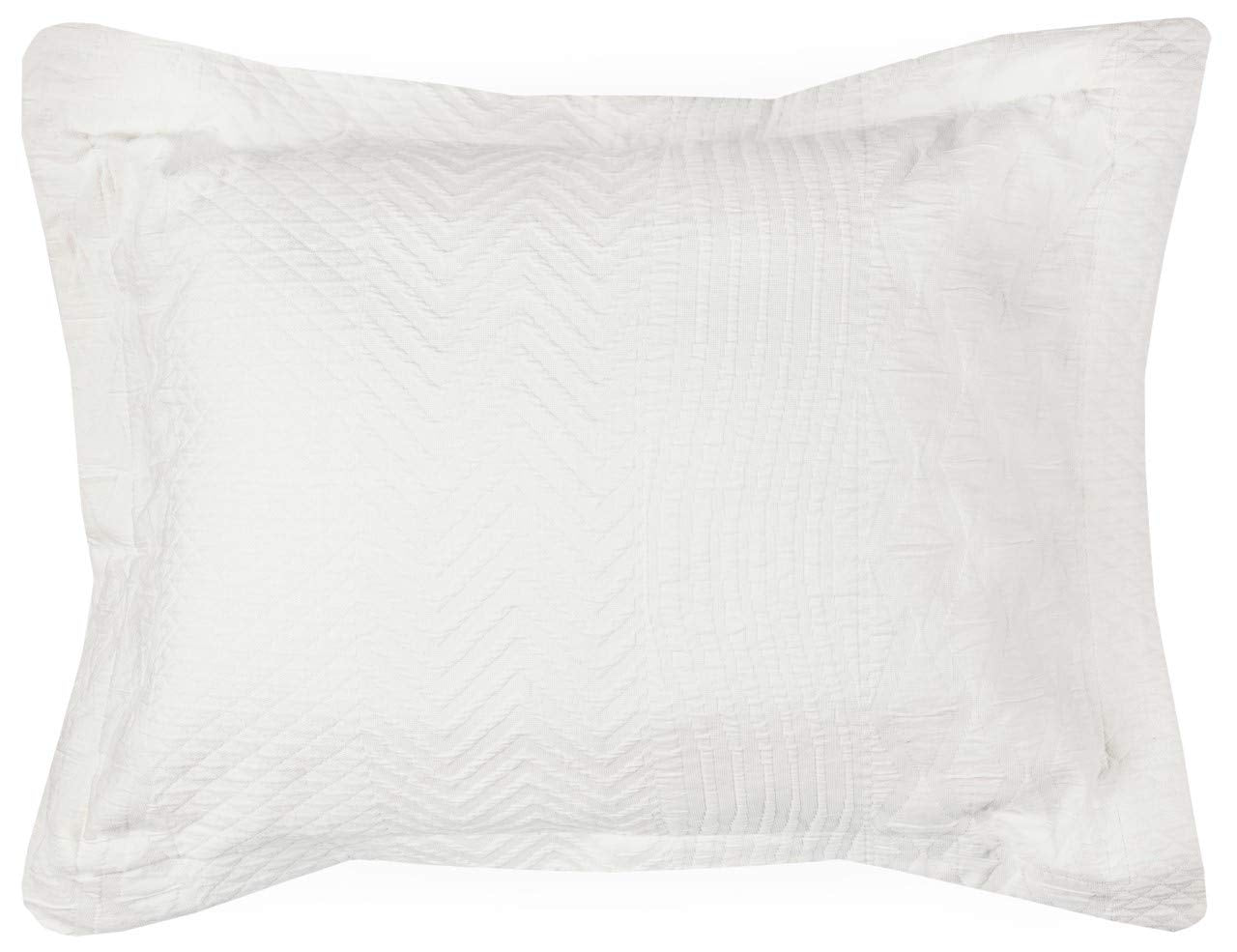 Rizzy Home | BT3006 | King Sham | 20"x36" White/Neutral/ Solid Textured