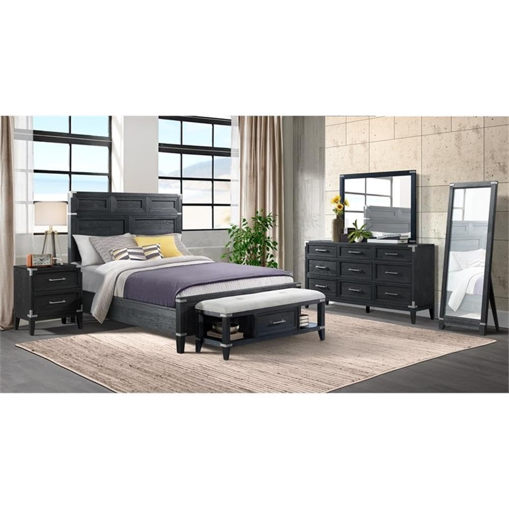 Intercon Laguna 46" Wide Bedroom Dresser Mirror, Weathered Steel