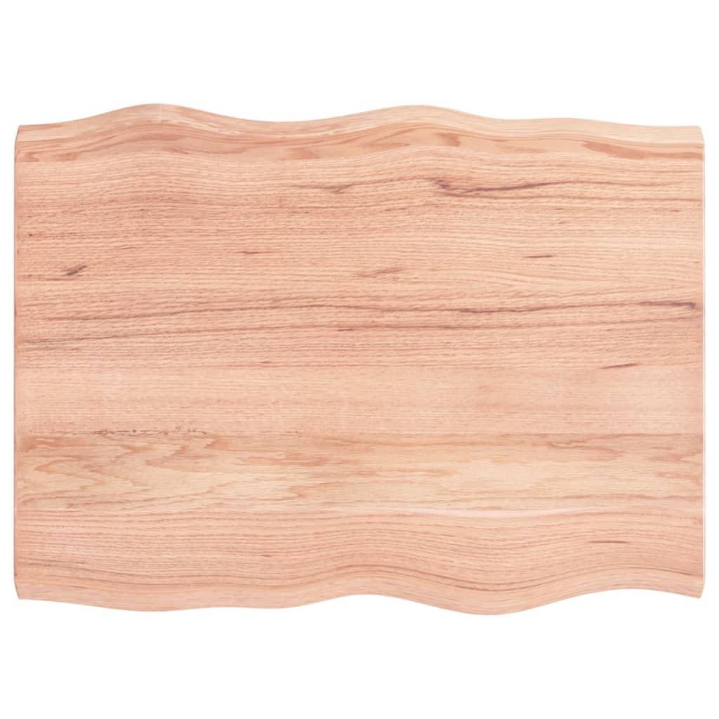 vidaXL Table Top, Solid Oak Wood with Live Edge, Light Brown, Varnished Finish, 31.5"x23.6"x(0.8"-1.6"), Ideal for Home and Commercial Settings