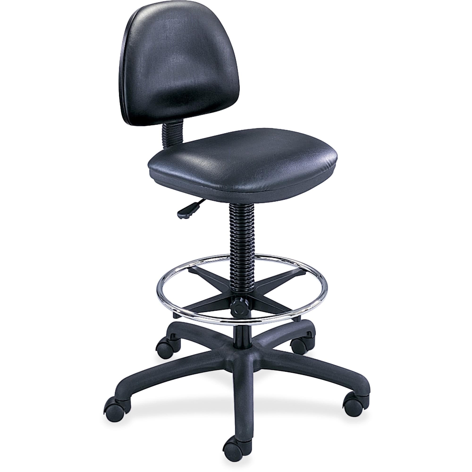 Safco® Precision Extended Height Swivel Stool With Adjustable Footring Stool,Vinyl Drafting,Bk (Pack Of2)