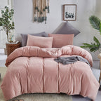 Clothknow Pink Velvet Comforter Set King 3Pcs Blush Fluffy Bedding Comforter Sets Soft Comforter Dusty Blush Comforter Sofy Pink King Size Comforter Set