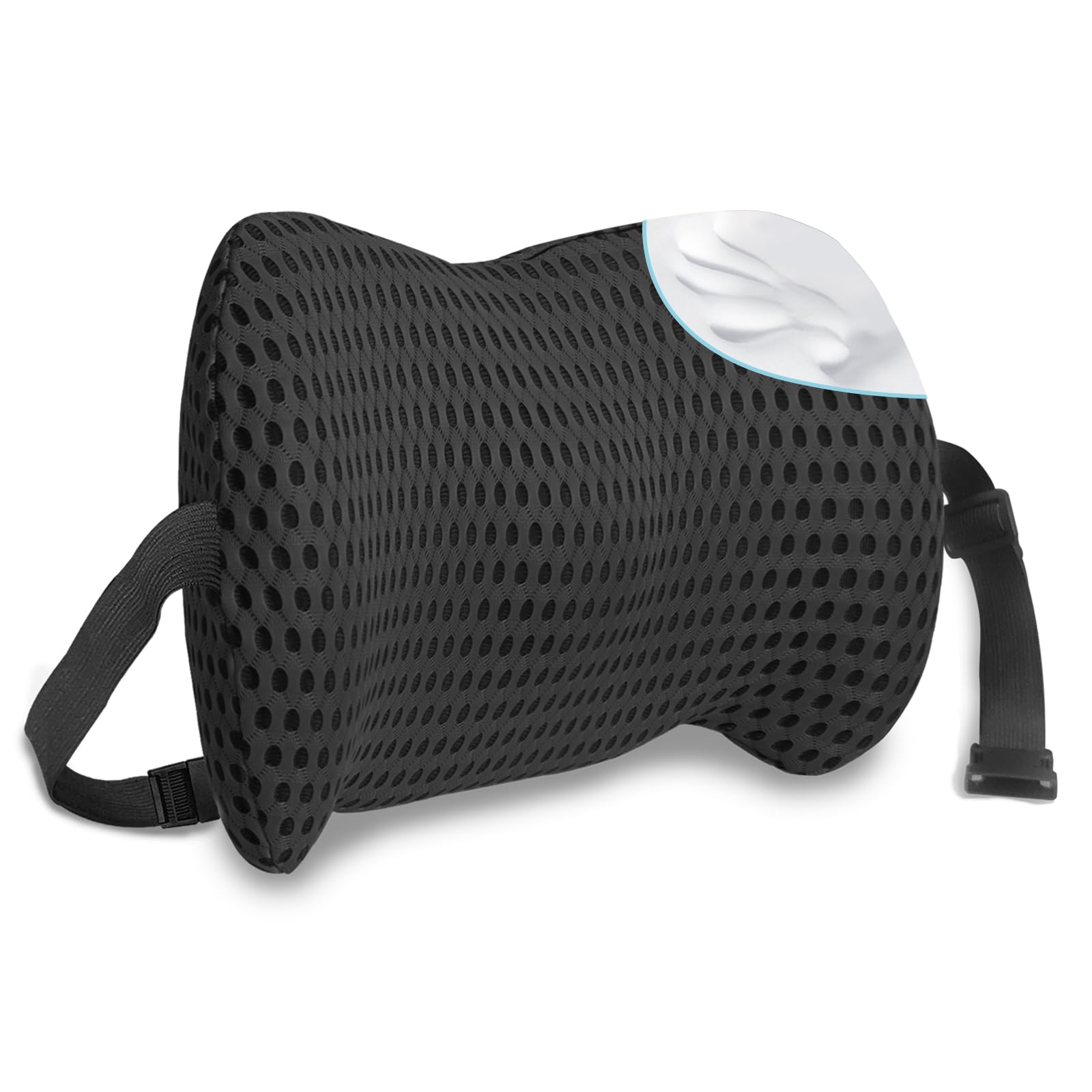 Sproerden Lumbar Support Pillow With Adjustable Straps For Lower Back Pain Relief. Memory Foam Lumbar Support Pillow For Car, Be