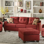 Acme Cleavon II Linen Tufted Sofa AC-53560 Red