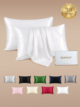 [White] SilkSilky  30Momme Pillowcase 001