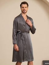 [Black Ginkgo] SilkSilky  Long Sleeve Men's Robe 002